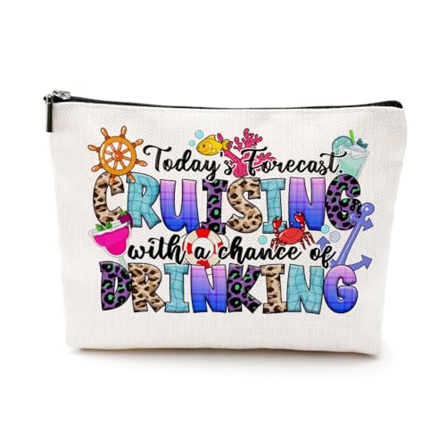 Cruise Life Makeup Bag Cosmetic Bag Funny Cruise Gifts Vacation Beach Themed Gifts for Women Sister Cruises Lovers Her Girls Trip Beach Stuff Essentials Christmas Birthday Graduation Friendship