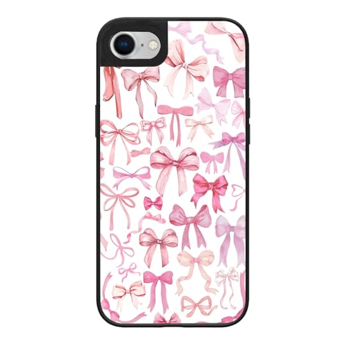 Coque iPhone SE protective absorbant les chocs motif nœud rose fille coque iPhone 8 antichoc