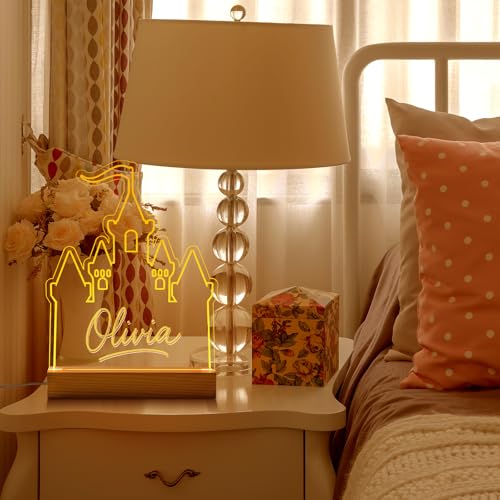 Lámpara de Mesa Castillo Princesa LED decoración acrílica miniatura 4