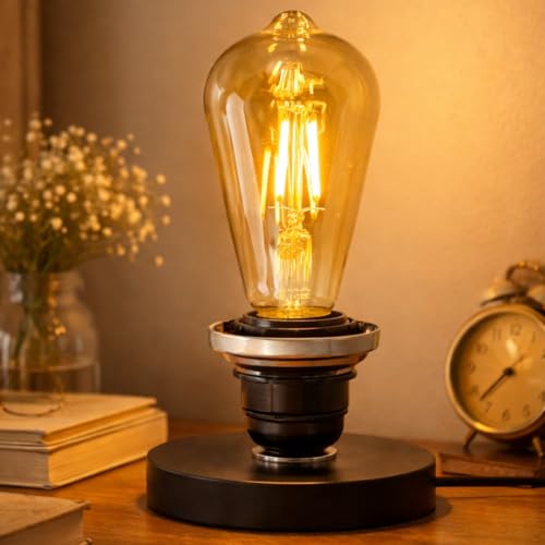 Metal Table Lamp, Vintage Flame Tables Lamps, E27 Decorative Mode...