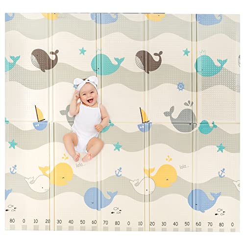 Alfombra Infantil de Juegos 180x200x1,5cm - Alfombra Bebe XXL Reversible - Lado Niños y Lado Adultos - Parque Infantil Bebe...