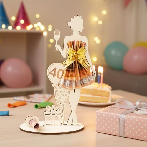 Geldgeschenke Geburtstag Frau 40 Geburtstag Geschenk Frau, Geldgeschenk Geburtstag Holz Schild Gästebuch, 40.Geburtstag Frau, Personalisierbares Geschenk Geburtstag Deko, Hochzeit Tischdeko Jubiläum