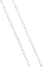 2PCS 84-150cm Curtain Poles Telescopic Tension Curtain Rail No Drill Adjustable Tension Rod Shower Rail Curtain Pole for Kitchen Cupboard Bathroom Window (2PCS White, 84-150cm)