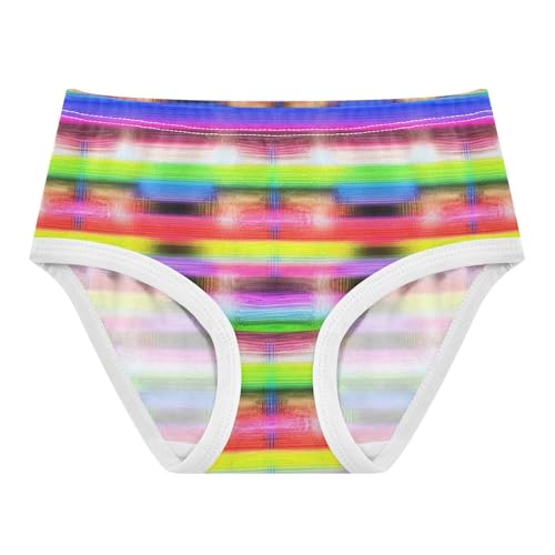 Colorful Neon Stripes Panties Little Girl Girls Underwear Toddler Cotton Animal Briefs Girls Undies 2t