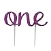LOVELY BITON(TM 1st First Birthday One Cake Topper Decoration Single Sided Double Purple Glitter