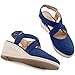 HARENCE Espadrilles Wedge Sandals for Women: Comfortable Closed Toe Ankle Strap Summer Dressy Platform Heels Shoes