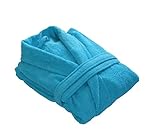 House of Emily Women's Men's 100% Turkish Cotton 400gsm Terry Towelling Shawl Collar Bathrobe Dressing Gown (Medium - Chest Size 45" - 48" | Length 50", Aqua)