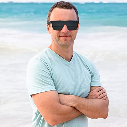 FEISEDY Men Sunglasses Polarized Oversized Square Flat Top Cycling Running Fishing Golf Hiking Sports B29904