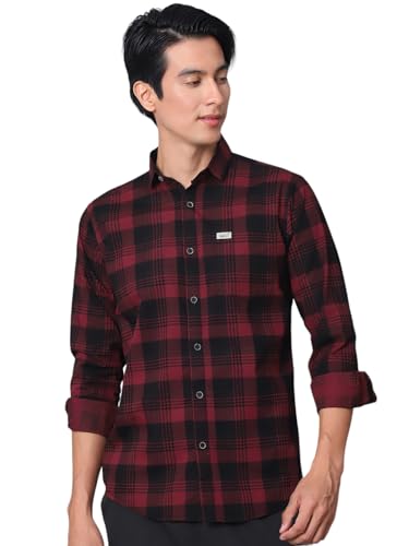 Image of Majestic Man Comfort Cotton Slim Fit Checked Casual Shirt for Men