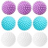 9 Pack Laundry Balls for Washing Machine, Drying Balls for Tumble Dryer, Reusable Washing Machine Balls, 6 Cm Diameter, White, Purple, Blue - Image 1