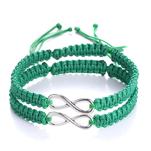 Image of COLORFUL BLING Lucky 8 Infinity Couple Bracelet Braided Leather Rope Bangle Wrist Adjustable Chain Fit 7-9 Inch for Lover Friendship