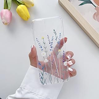 Compatible with Samsung Galaxy A12/M12 Case, Clear Cute Flower Design Flexible Bumper TPU Soft Rubber Silicone Girly&Boys Case Cover for Samsung Galaxy A12 / M12-P