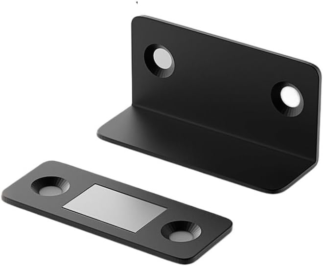 Invisible Magnetic Door Catch Latch Drill-Free Mount Strong Adhesion Seamless Release for Cabinets and Sliding Doors(Black 8pcs)