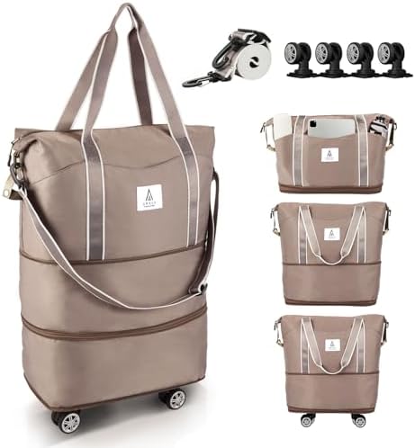 Arxus Reisetasche Erweiterbar mit Rollen 25L-55L Faltbare Handgepäck Tasche | Große Reisetaschen für Damen Herren zum Reisen Sport Camping Weekender Übernachtung