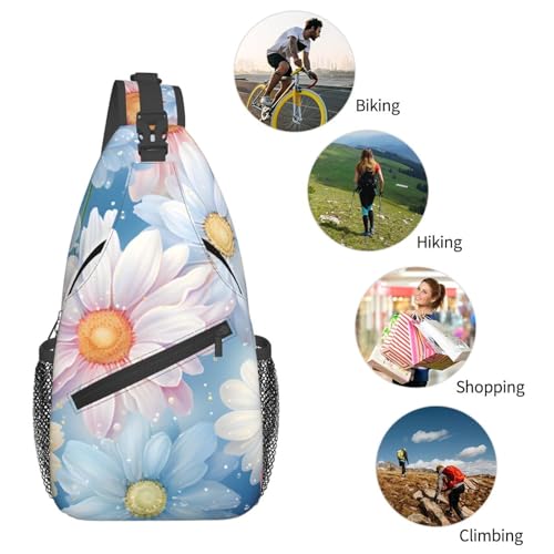 Mochila cruzada colorida con patrón floral para adultos miniatura 6