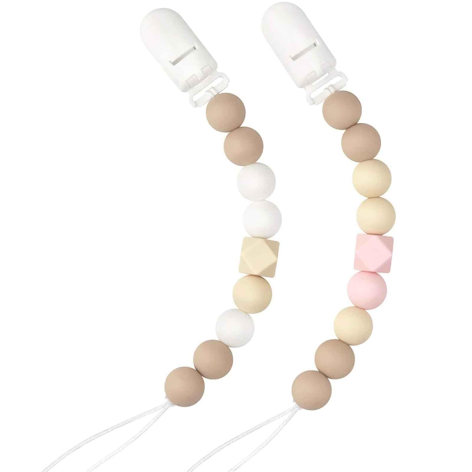 2Pcs Pacifier Chain with Clips, Pacifier Chain for Stroller and Car Rides, Teething Soother for Infants, Mam Soother Chain Holder Straps-image-14