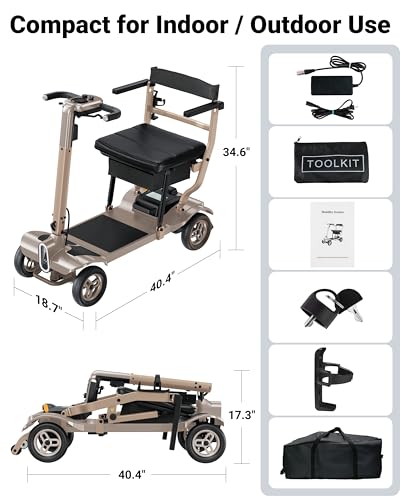 Image of 4 Wheel Heavy Duty Mobility Scooter 400 lb Capacity, Red
