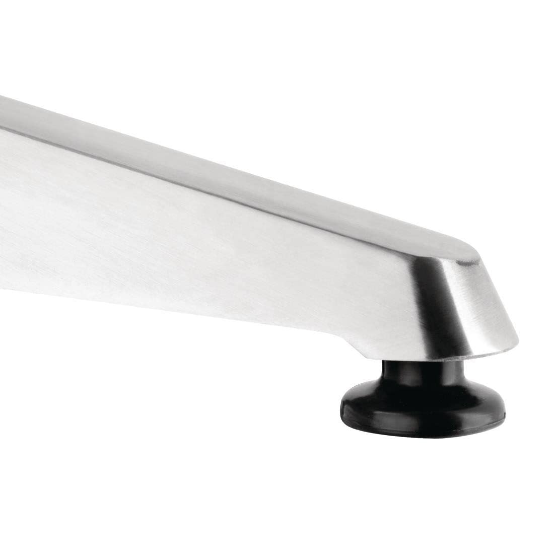 Bolero Edelstahl- und Aluminium-Quadrat-Bistrotisch 600 mm, Grau, Aluminiumrahmen & Edelstahlplatte, Größe: 720(H) x 600(B) x 600(T) mm, Gummifüße, Tisch für drinnen & draußen, flach verpackt, U427