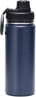 FOTOEV Botella de Agua de Acero Inoxidable aislada con Tapa de Pico y asa, Termo Grande al vacío con Correa, Botellas Deportivas for Hombres, Degradado (Color : Azul, tamaño : 20oz)