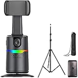 AI Smart Tracking Gimbal mit 360° Drehung, Auto Face Tracking Telefon Kamera Stativ Ständer, Wireless Remote, 8,1 x 8,1 x 18 cm, für Vlog Live Stream und Social Media Content Creation