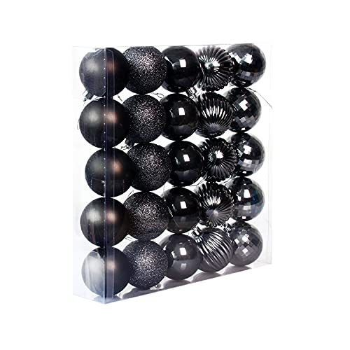 Christmas-Ball-Ornaments-25-Pcs-Christmas-Tree-Decoration-Hanging-Balls-Christmas-Wedding-Party-Decorations-5-Finishes-157-Inch-Balls-40mm-Christmas-Ornaments-Black-Christmas-Balls