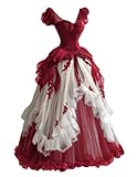 Mauuwy Ruffles Fairy Wedding Gowns for Bride Cap Sleeves Bridal Dress with Bow 1860s Gothic Robe De Mariage Burgundy Size 0