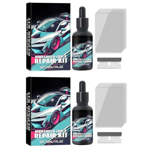 Windshield Crack Repair Kit – 2026 New Quick DIY Glass Repair for Chips & Stars, Stop Cracks Spreading, Car Windshield Fix (2pcs)