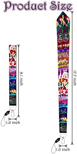 D2ucco 2Pcs Halloween Witch Lanyard with ID Badge Holders Wristlet Keychain Holder Witches Hand Wrist Neck Strap Key Chain for Women Card Wallet Camera Phone Office Supply, Orange