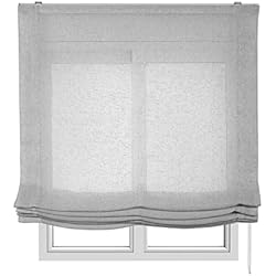 Estores Para Salon Gris Estor Paqueto, Estor Plegable Sin Varillas Translúcido para Ventanas. Estores de Tela Transparentes, Lisos, para dormitorios, Habitaciones Infantiles, Salones… STORESDECO | Gris, 180 cm x 175 cm