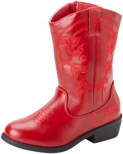 bebe Girls? Cowgirl Boots ? Classic Western Roper Boots - Cowboy Boots for Girls (Toddler/Girl), Size 9 Toddler, Red