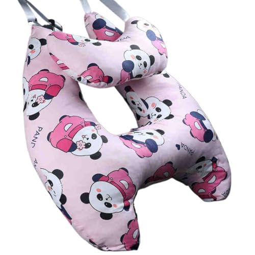 NLKDQN 子供の車のヘッドレストの枕車の肩枕の後部首枕快適な睡眠プロダクト多機能の枕のふわふわのクッシ ョン子供大人年配者の一般目的洗濯できるカバーを取付けること容易な (55x66cm,1個) (ネックピロー付き3)