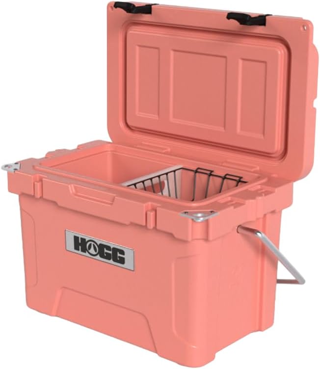 Ice Cooler with Wheels and Handle, Wheeled Cooler, Insulated Ice Chest with Wheels and Handle for Fishing and Camping with Dry Storage, Bottle Openers, and Cupholders