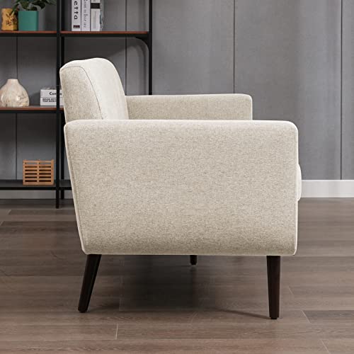 Balus 80" W Sofa Couch, Mid Century Modern Couch, Small Sofa Button Tufted Upholstered, Couches Furniture For Living Room/Bedroom/Apartment Office, Easy Assembly(Beige) #TOP5