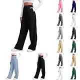 Forro Polar Pantalón Deportivo Mujer Largos Pantalones de Chándal Mujer Casuales con Bolsillos Pantalones de Chándal para Correr Fitness Jogging