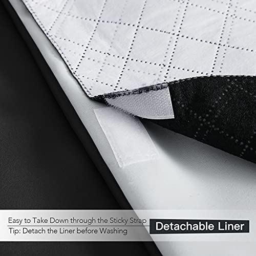 Ryb Home Pm 2.5 Filter Curtains For Living Room, Noise Reduction Room Darkening Window Coverings Melt Blown Fabric Liner For Dust Sandstorms Smog Pollen Odor Filtering, Black, W52 X L84 Inch, 2 Panels #TOP6