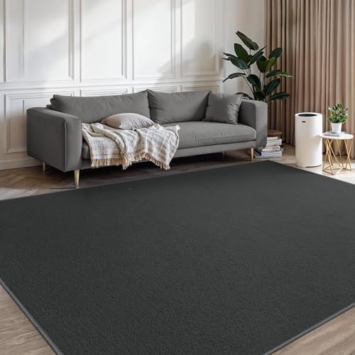 BEIMO Waschbarer Teppich Modern Dunkelgrau 120x160cm rutschfest für Wohnzimmer, Esszimmer und Kinderzimmer