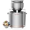 BRIOBITE 1.1 Quart Ice Cream Maker – Electric Ice Cream Machine for Gelato, Milkshakes & Sorbet,Perfect for 2-3 Servings, Easy to Use & Clean,Silver