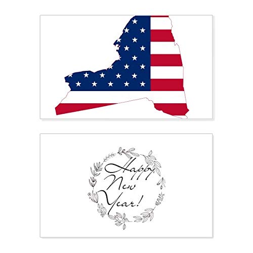 Tarjeta conmemorativa con mapa de estrellas de New York para recibir el Año Nuevo en USA