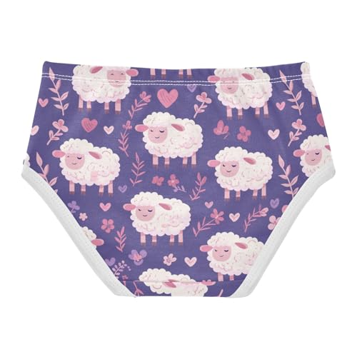 Wusikd Cute Sheep Girls' Underwear Cotton Purple Girls Briefs Soft Toddler Underwear 2T2