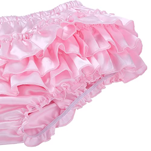 Men's Satiny Frilly Briefs Sissy Underwear Femboy Panties Tiered Ruffles Skirted Shorts Lingerie4