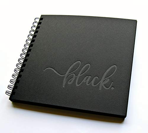 Sketchbook with Black Pages, 160 Pgs (80 Sheets), 8.5"x9" Spiral Sketch Pad Black Paper Sketch Book Black Paper Sketch Pad (Black/Bk)