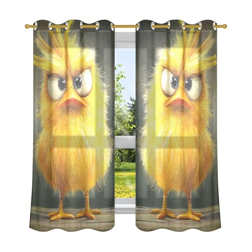 Rideaux occultants motif poulet animaux salon 106,7 x 160 cm - 3