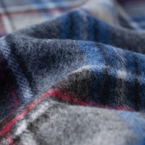 CALVIN & OLIVIA Ultra-Soft Winter Cashmere Feel Scarf Plaid Multi-Color Warm Long Unisex Winter Scarves Perfect Holiday Gift for Women Men Navy Blue Grey Tartan3