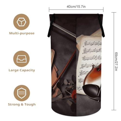Panier à linge violon pliable grand volume avec revêtement imperméable - 3