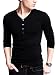Neonysweets Mens Long Sleeve Henley Shirts With Button Placket Black Size L