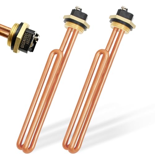 Upgraded 2 Pack HE 55220 Water Heater Element, 5.5KW 220V or 6KW 240V，For Ecosmart ECO POU 6, ECO 8, ECO 11, Rheem, Eemax, Richmond Electric Tankless Water Heaters, Replace 60208 Heating Element