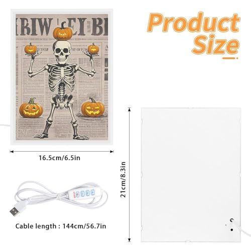 Miroir de courtoisie squelette citrouille cadeau idéal déco Halloween lumineuse