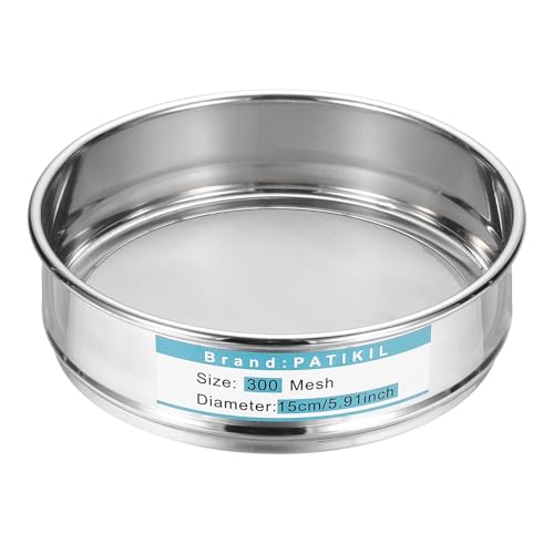 PATIKIL Lab Sieve 300 Mesh 0.0385mm 5.9"/15cm Diameter Sifting Screen