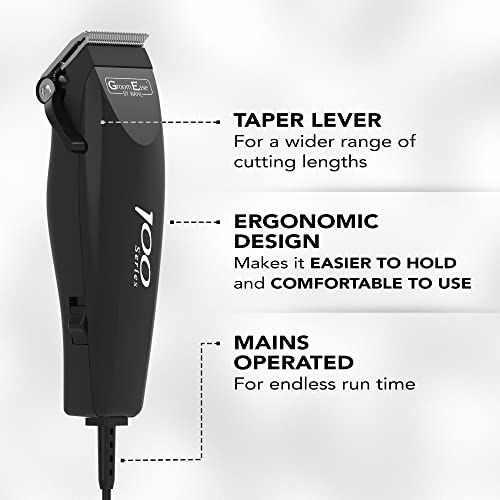 WAHL GroomEase 100 Series Clipper, Head Shaver, Hair Clippers for Men, Home Hair Cutting, Men’s Clipper Set, Male Grooming Kit, Mains Powered Clipping, Corded, Multicolor
