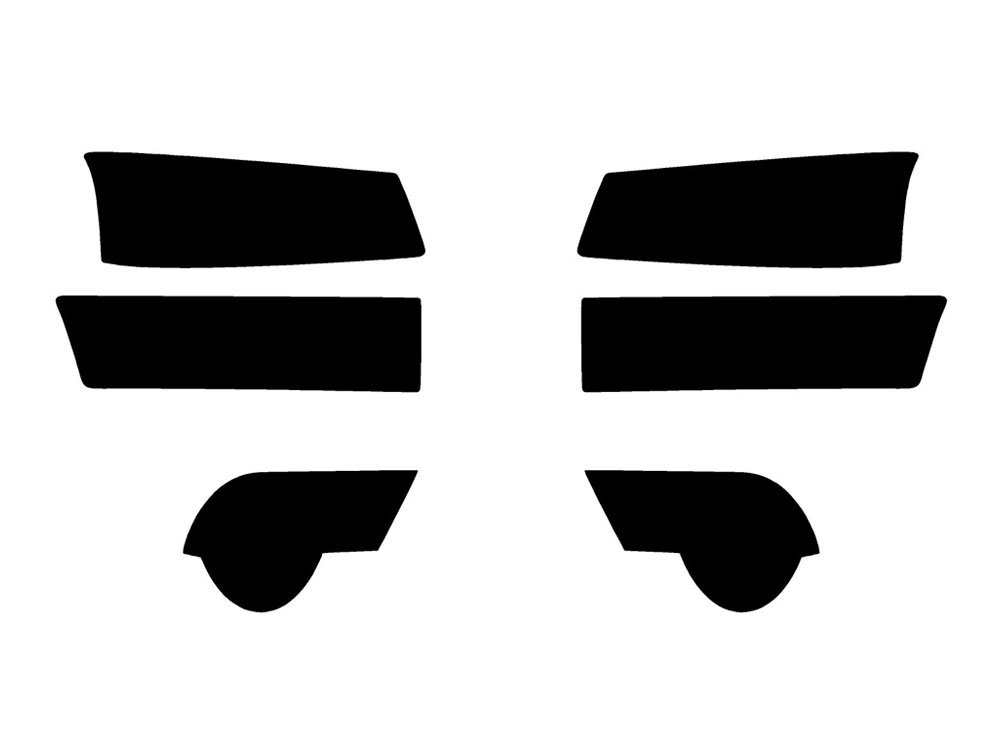 Rvinyl Headlight Tint Covers for Chevrolet Avalanche 2002-2006 - Blackout Smoke